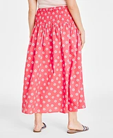 On 34th Women's Cotton Smocked Maxi Skirt, Created for Macy's