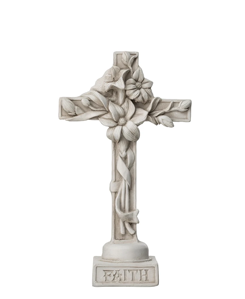 Glitzhome Holy Cross with Lily Garden Statue