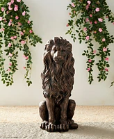 Glitzhome Oversized Bronze Sitting Lion Garden Statue