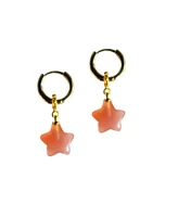 seree Harvest - Star Pink Jade stone charm earrings