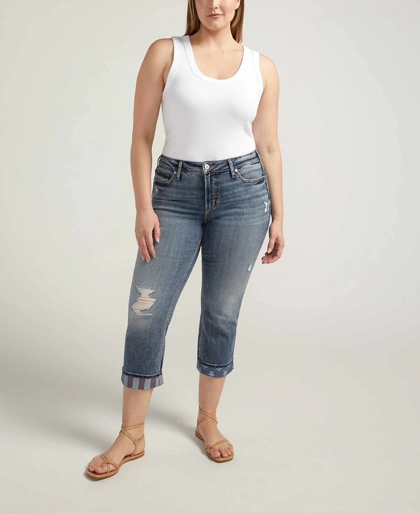 Silver Jeans Co. Plus Suki Mid Rise Curvy Fit Capri Jean