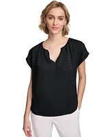 Calvin Klein Women's Short Sleeve Textured Blouse