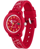 Lacoste Kid's Red Printed Silicone Strap Watch 33mm