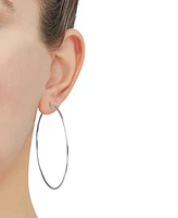 Polished Continuous Hoop Earrings in 14k White Gold