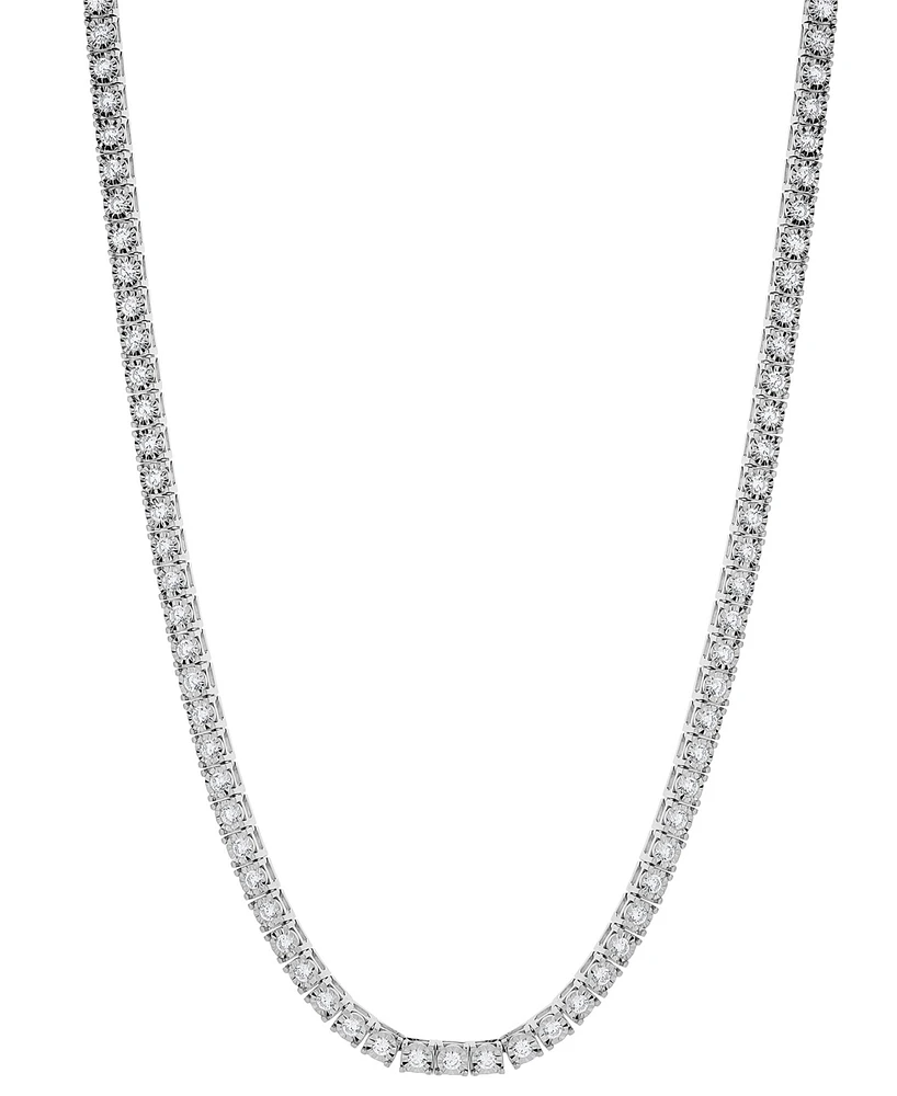 Men's Diamond 24" Tennis Necklace (10 ct. t.w.) in Sterling Silver