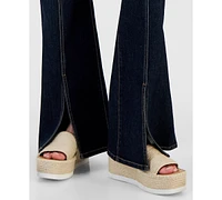 Tinseltown Juniors' Super-High-Rise Split-Seam Flare-Leg Jeans, Created for Macy's