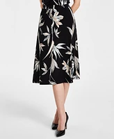 Kasper Women's Printed Flared Midi Skirt