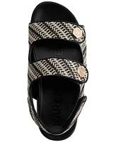 Karl Lagerfeld Paris Women's Bindi Button Woven Platform Sandals