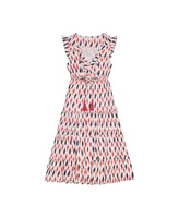 Mer St. Barth Women's Giselle Maxi Dress Cream Red Navy Ikat