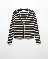 Mango Women's Buttons Detail Striped Cardigan