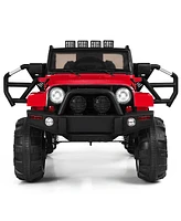 Sugift 12V Electric Ride On Truck with Parental Remote Control and Led Lights