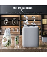 26 lbs Portable Countertop Self-Cleaning Ice Maker, 9 Bullet Cubes in 6 Mins with Handle
