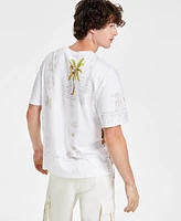 Guess Men's Palm Tree Collage Logo Graphic T-Shirt