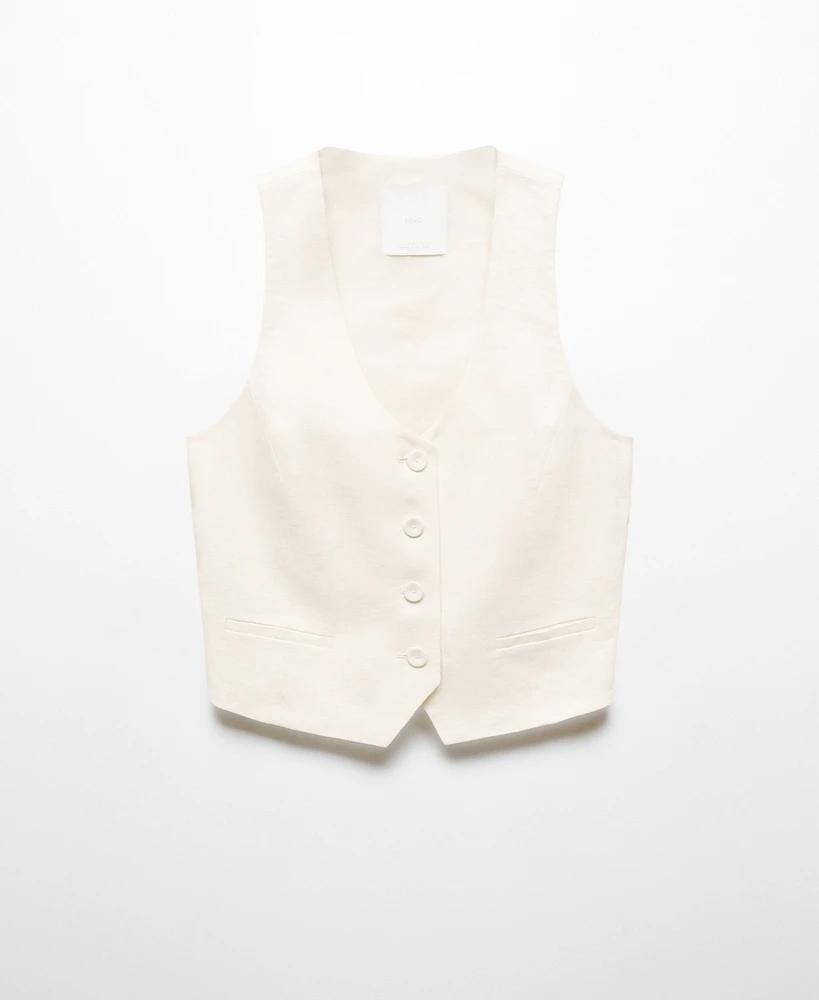 Mango Women's Linen Suit Vest