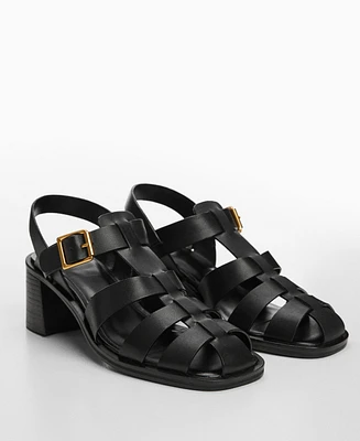 Mango Women's Leather Jelly Shoes