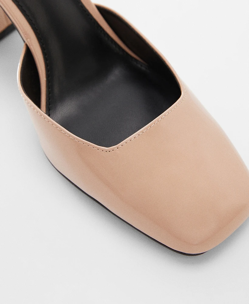 Mango Women's Patent Leather-Effect Heeled Shoes - Lt