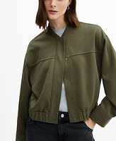 Mango Women's Decorative Seams Detail Bomber Jacket