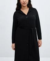 Mango Women's Belt Shirt Dress