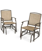 Sugift 2 Pieces Patio Swing Single Glider Chair Rocking Seating