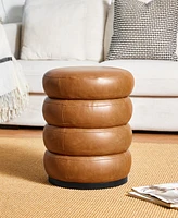 Glitzhome Modern Coffee Upholstered Storage Ottoman or Accent Stool