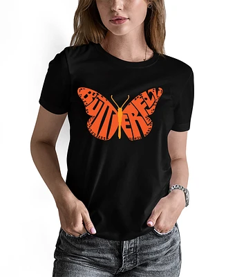 La Pop Art Women's Word Butterfly T-Shirt