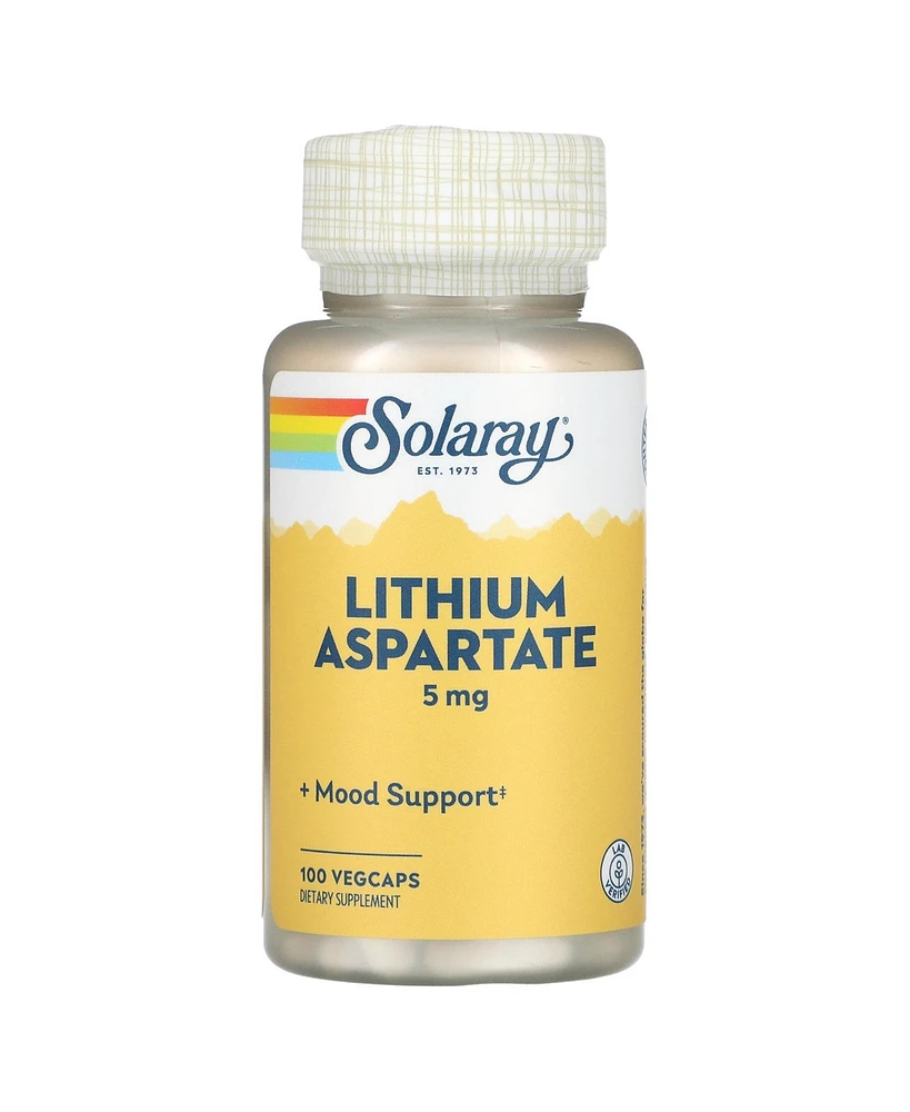 Solaray Lithium Aspartate 5 mg - 100 Vegcaps - Assorted Pre