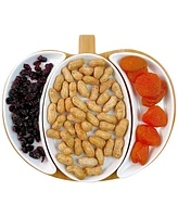 Godinger Wooden Pumpkin Board with Ceramic Inserts