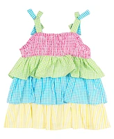 Rare Editions Baby Girl Color Blocking Seersucker Dress