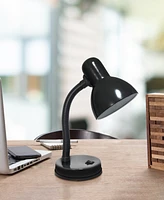 Creekwood Home Essentix 14.25" Traditional Fundamental Metal Desk Task Lamp, Bowl Shaped Shade with Flexible Gooseneck