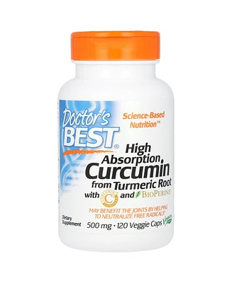 Doctor's Best High Absorption Curcumin 1 000 mg - 120 Veggie Caps (500 mg Per Capsule) - Assorted Pre