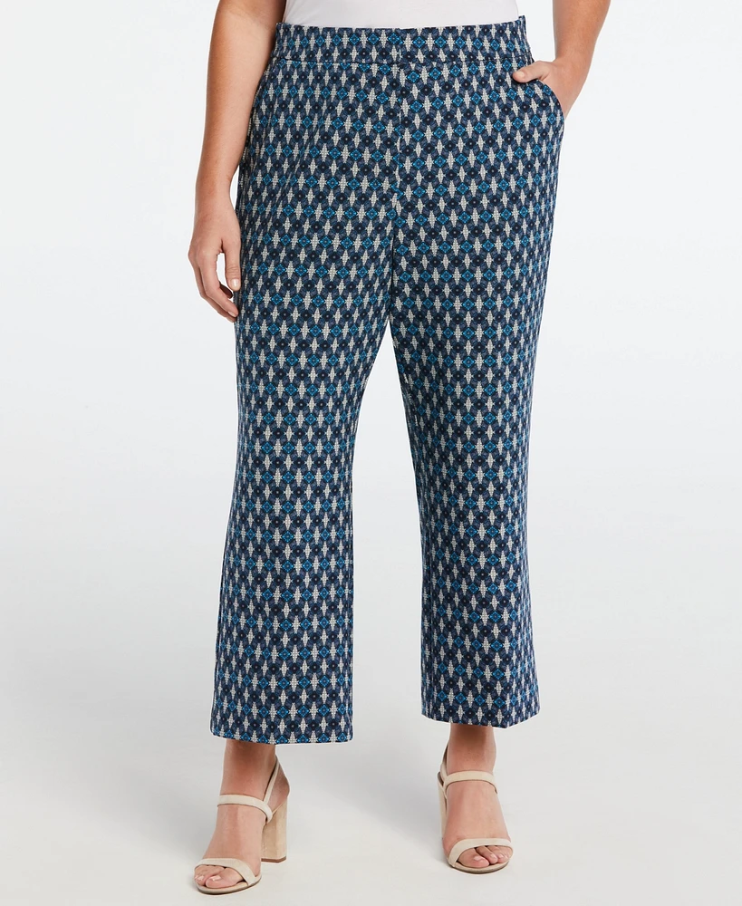 Ella Rafaella Plus Medallion Print Cropped Culotte Pant