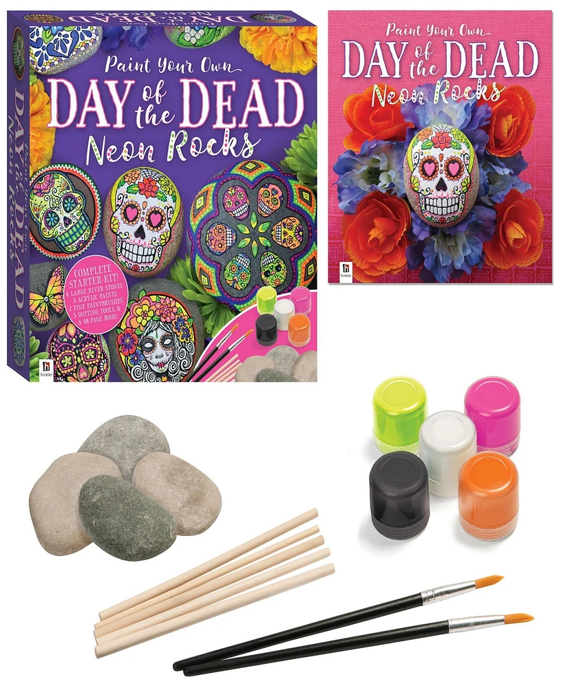 Craft Maker - Paint Your Own Day of The Dead Neon Rocks