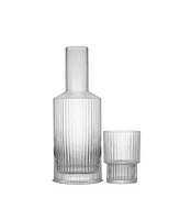 JoyJolt Elle Fluted Bedside Decanter, 26 oz, 9 oz, Set of 2