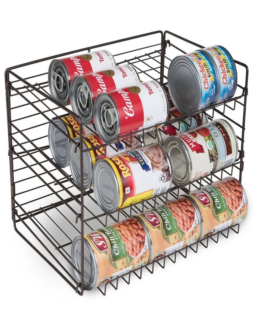 Smart Design Premium 3 Tier Can Rack Organizer with Adjustable Shelves