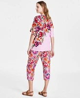 Jm Collection Womens Paradise Gardenia Printed Top Culotte Pants Created For Macys