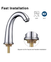 Yescom 3 Hole Bathroom Faucet for Undermount Sink Widespread 2 Handle Basin Mixer Taps Chrome