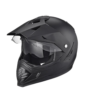 Ahr Dual Sport Full Face Motorcycle Helmet Motocross Offroad Bike w/ Sun Visor