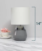 Simple Designs 14" Tall Modern Contemporary Two Toned Metallic Gold and White Metal Bedside Table Desk Lamp