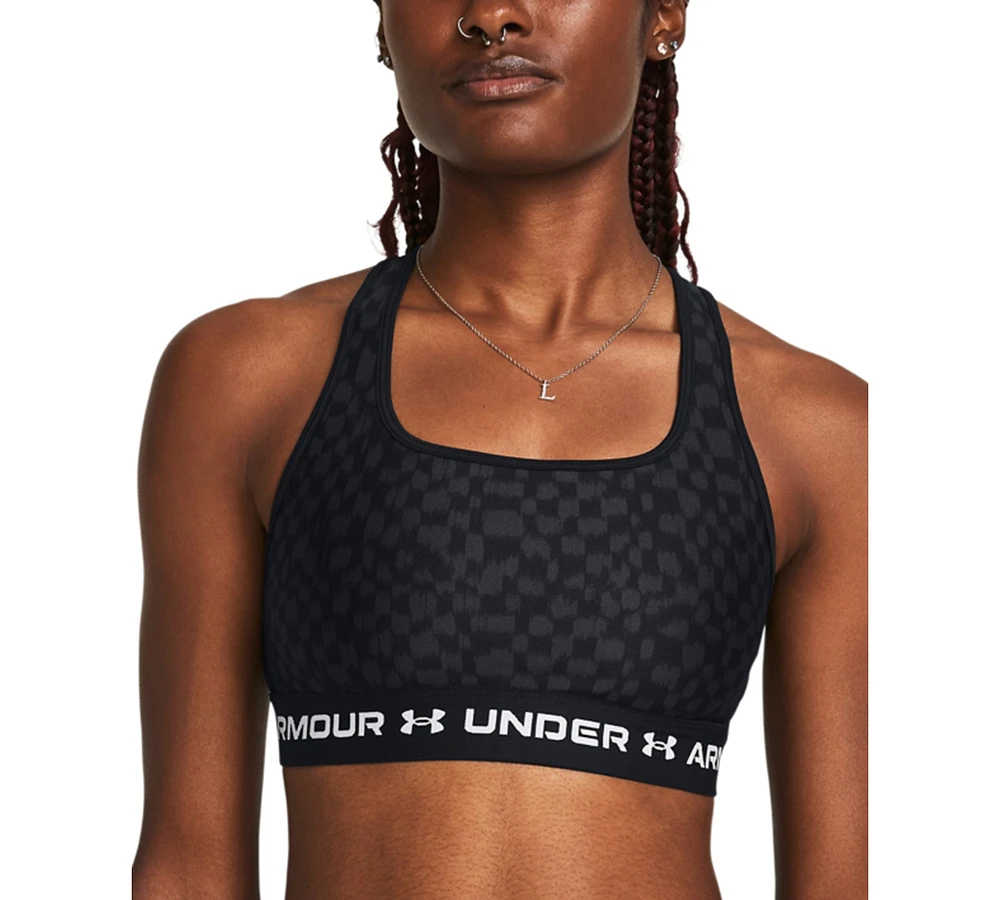 Under Armour Women's Printed Cross-Back Medium Impact Sports Bra