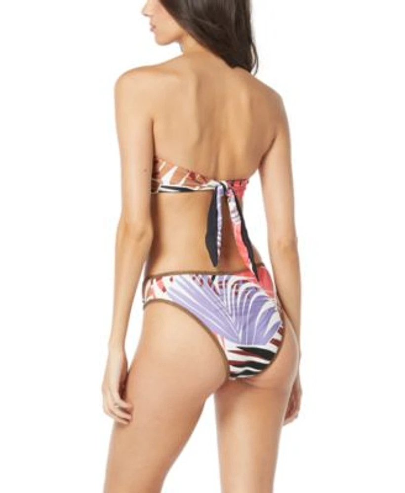 Vince Camuto Womens Printed Reversible Bandeau Bikini Top Bottoms