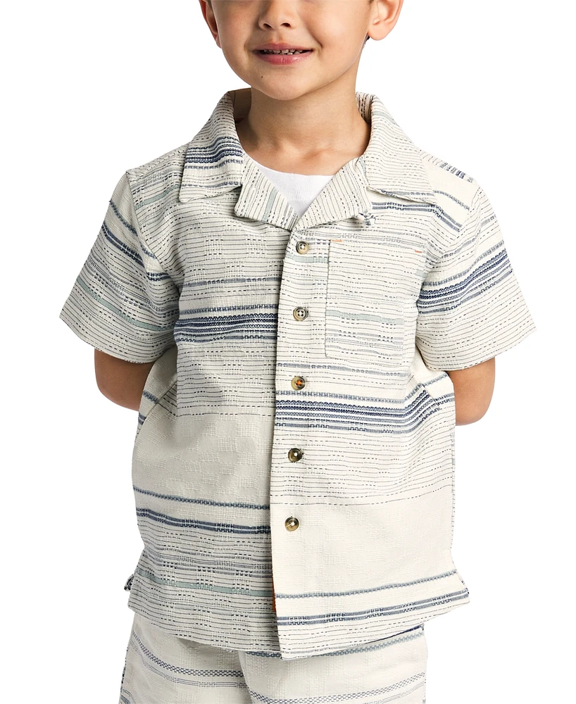 Sovereign Code Big Boys Textured Striped Button-Down Shirt