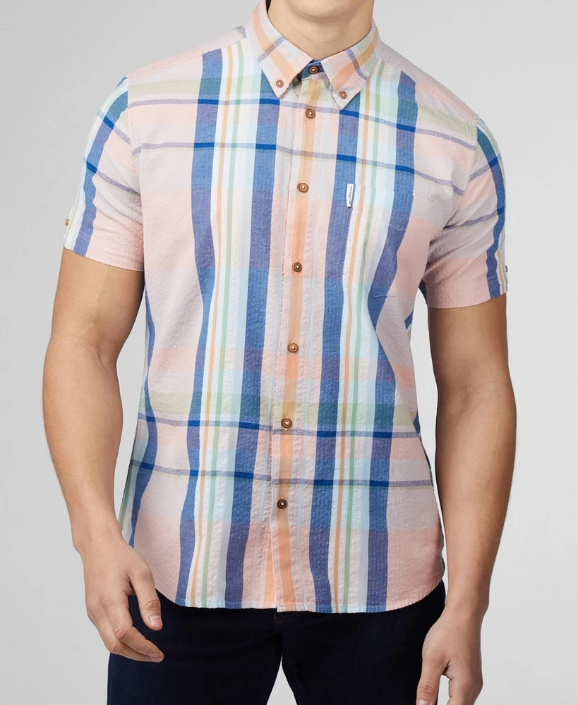 Ben Sherman Men's Seersucker Check Short Sleeve Shirt