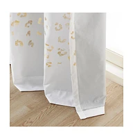 Intelligent Design Lillie Metallic Leopard Print Total Blackout Curtain 1 Panel for bedroom, Silver grommet top fit up to 1.25 inches rod Single Curta
