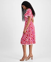 Tahari Petite Printed Midi Dress