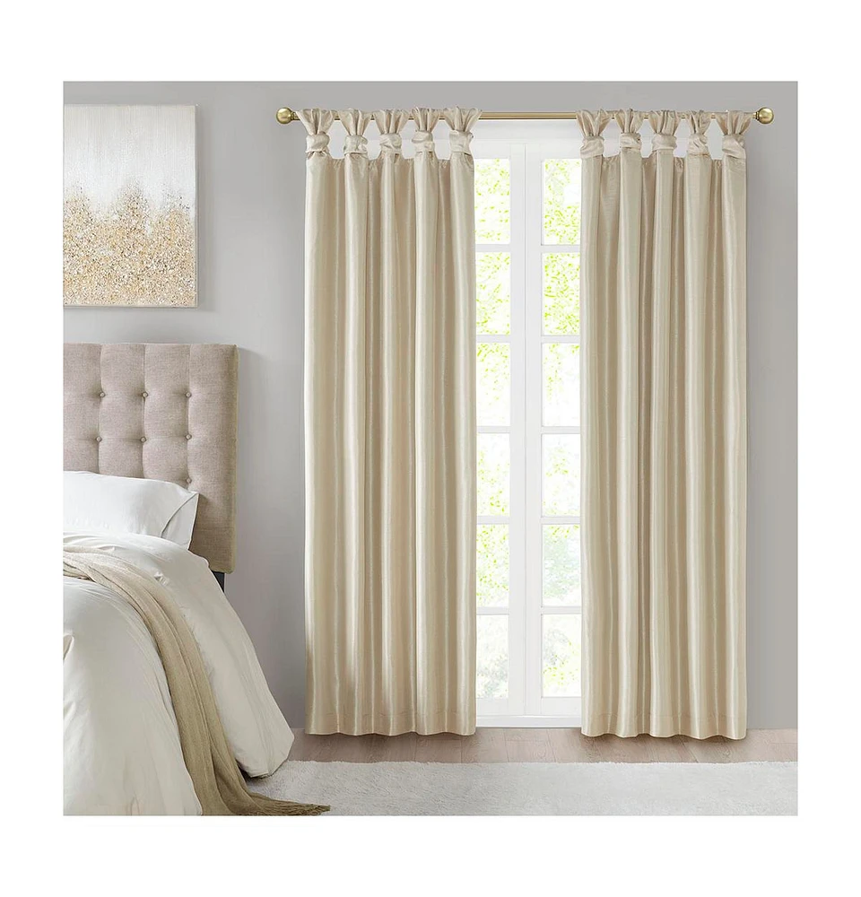 Madison Park Emilia Twist Tab Lined Window Curtain Panel Blackout, 50"W x 95"L