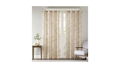 Madison Park Leilani Palm Leaf Burnout Window Sheer Curtain