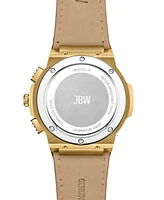 Jbw Men's Saxon Multifunction Maroon Genuine Leather Watch, 48mm