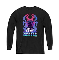 Blue Beetle Boys Youth Silhouette Long Sleeve Sweatshirt