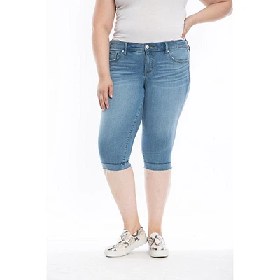 Slink Jeans Plus Size Mid Rise Crop Jeans