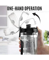 Leakproof Fruit Infuser Water Bottle with Anti-Slip Grip Large, 34 oz